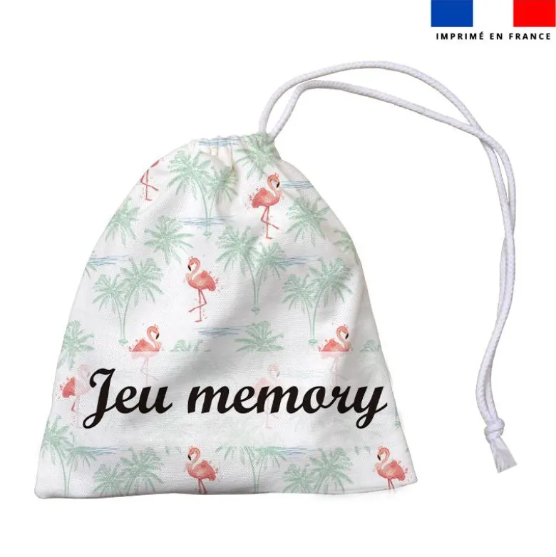 Patron imprimé pour jeu memory motif flamant rose