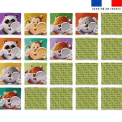 Patron imprimé pour jeu memory motif animaux Lou-Sticks - Création Stillistic