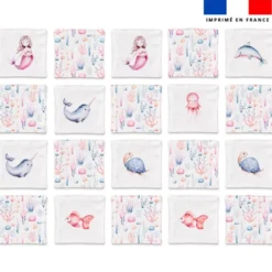 Patron imprimé pour jeu memory motif animaux aquatiques