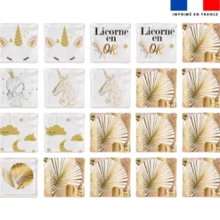 Patron imprimé pour jeu memory motif licorne