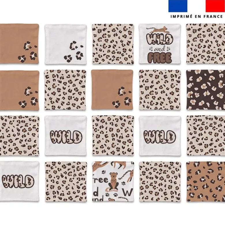 Patron imprimé pour jeu memory motif léopard