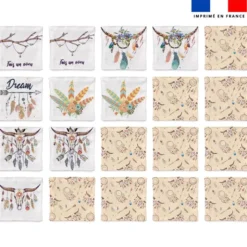 Patron imprimé pour jeu memory motif boho