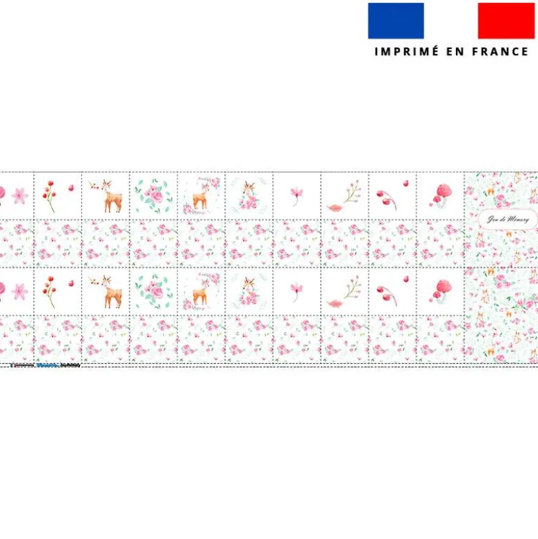 Patron imprimé pour jeu memory motif biche aquarelle