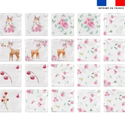 Patron imprimé pour jeu memory motif biche aquarelle