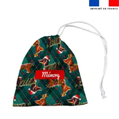 Patron imprimé pour jeu memory motif Teckels de Noël - Création Stillistic