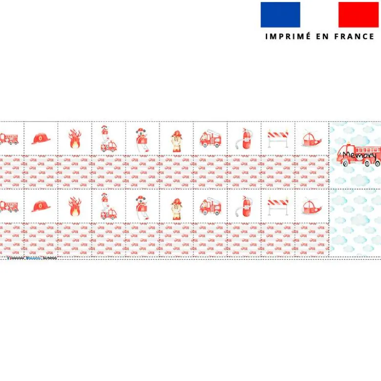 Patron imprimé pour jeu memory motif animaux pompiers