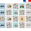 Patron imprimé pour jeu memory motif tracteur