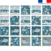 Patron imprimé pour jeu memory motif animaux marins pôle nord