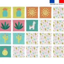 Patron imprimé pour jeu memory motif lama