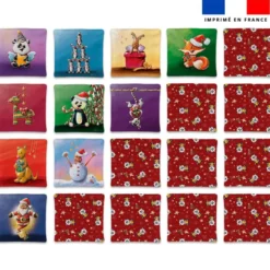 Patron imprimé pour jeu memory motif animaux de Noel - Création Stillistic