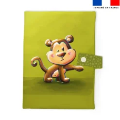 Patron imprimé pour protège carnet de santé motif bébé singe - Création Stillistic