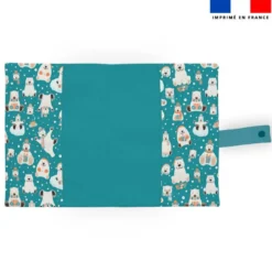 Patron imprimé pour protège carnet de santé motif ours polaire
