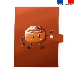Patron imprimé pour protège carnet de santé motif amis ptit déj Roulé à la cannelle - Création Stillistic