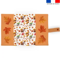 Patron imprimé pour protège carnet de santé motif animaux d'automne