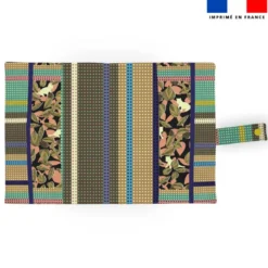 Patron imprimé pour protège carnet de santé motif tigre kaki - Création Lili Bambou Design