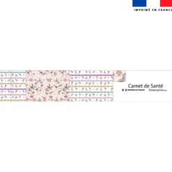 Patron imprimé pour protège carnet de santé motif flamant coco rose - Création Lili Bambou Design