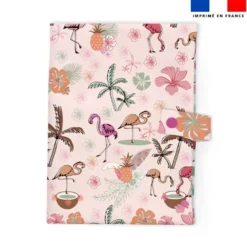 Patron imprimé pour protège carnet de santé motif flamant coco rose - Création Lili Bambou Design