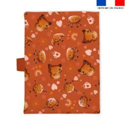 Patron imprimé pour protège carnet de santé motif amis ptit déj Tartine - Création Stillistic