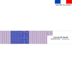 Patron imprimé pour protège carnet de santé motif licorne et pégase bleu - Création Lili Bambou Design