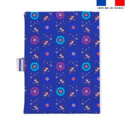 Patron imprimé pour protège carnet de santé motif licorne et pégase bleu - Création Lili Bambou Design
