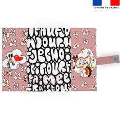 Patron imprimé pour protège carnet de santé motif poème rose - Création Anne-Sophie Dozoul