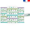 Patron imprimé pour protège carnet de santé motif flamant coco bleu - Création Lili Bambou Design