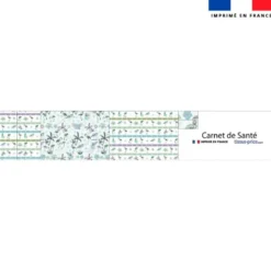 Patron imprimé pour protège carnet de santé motif flamant coco bleu - Création Lili Bambou Design
