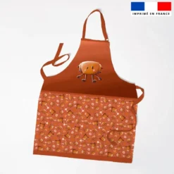 Patron imprimé pour tablier amis ptit déj Pain au chocolat - Création Stillistic