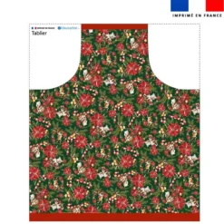 Patron imprimé pour tablier animaux couronne et fleur de noel - Création Stillistic