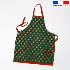 Patron imprimé pour tablier animaux couronne de noel vert - Création Stillistic
