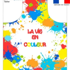 Patron imprimé pour tablier blanc motif peinture