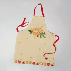 Patron imprimé pour tablier de Noel rouge motif pain d'épice