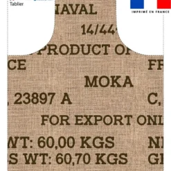 Patron imprimé pour tablier effet toile de jute