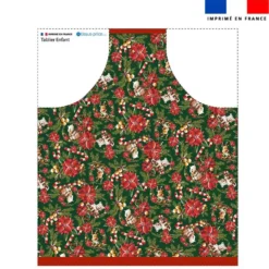 Patron imprimé pour tablier enfant animaux couronne et fleur de noel - Création Stillistic