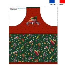 Patron imprimé pour tablier enfant motif souris de noel rouge - Création Stillistic