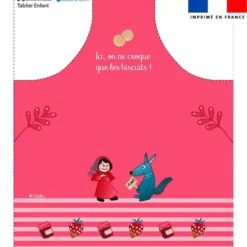 Patron imprimé pour tablier enfant motif chaperon et loup - Création Nidilus
