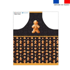 Patron imprimé pour tablier enfant motif Noël bonhomme pain d'épices coeur - Création Stillistic