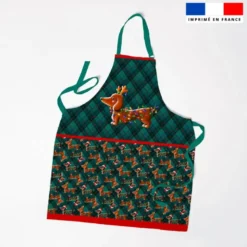 Patron imprimé pour tablier enfant motif Teckel renne de Noël - Création Stillistic