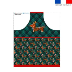 Patron imprimé pour tablier enfant motif Teckel renne de Noël - Création Stillistic