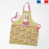 Patron imprimé pour tablier enfant motif lapin printanier vert clair - Création Stillistic