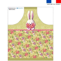 Patron imprimé pour tablier enfant motif lapin printanier vert clair - Création Stillistic
