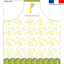 Patron imprimé pour tablier enfant motif mimosa c'est moi qui l'ai fait