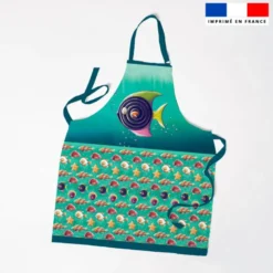 Patron imprimé pour tablier enfant motif poisson réglisse - Création Stillistic