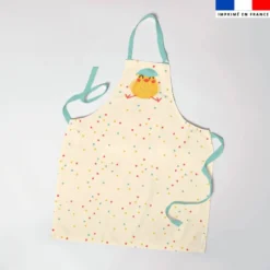 Patron imprimé pour tablier enfant motif petit poussin de Pâques