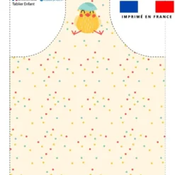 Patron imprimé pour tablier enfant motif petit poussin de Pâques