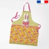 Patron imprimé pour tablier enfant motif lapin printanier jaune - Création Stillistic