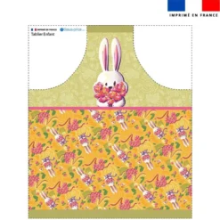 Patron imprimé pour tablier enfant motif lapin printanier jaune - Création Stillistic