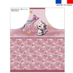 Patron imprimé pour tablier enfant motif Tigre blanc - Création Stillistic