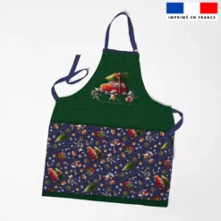 Patron imprimé pour tablier enfant motif souris de noel bleu - Création Stillistic