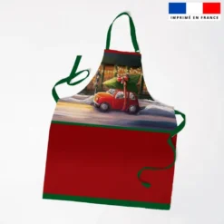 Patron imprimé pour tablier enfant motif souris Noel - Création Stillistic